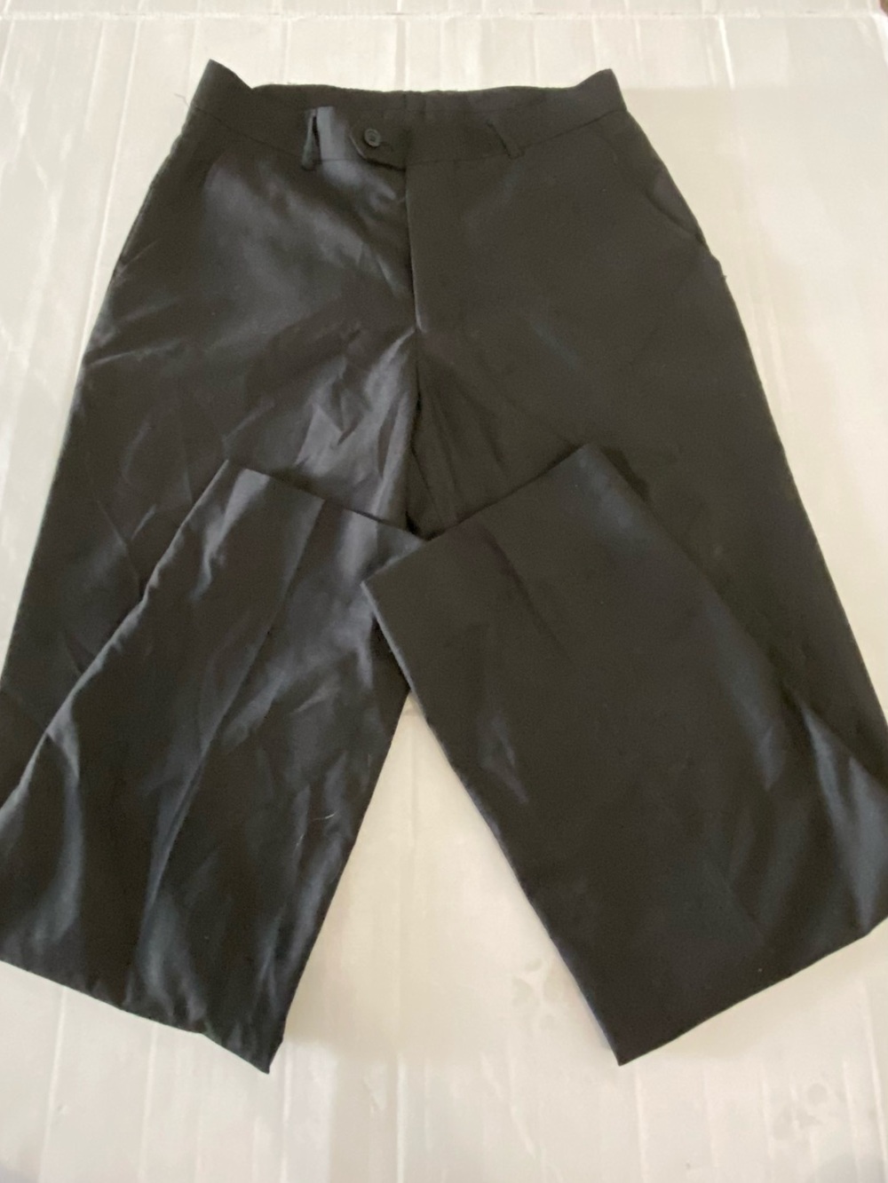 Alain Dupetit Men's Classic Black Dress Pants - Tailored Formal Trousers Size 28